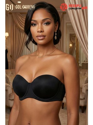 Le Jardin Premium Kadın Mikro Push-Up Destekli Dolgulu Straplez Askısız Kutulu Tekli Sütyen