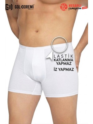Gd Goldoremi Premium Erkek Iz Yapmaz Rahat Lastik Bambu Rahat Kutulu Tekli Boxer (Göbeği Olanların Vazgeçilmez)