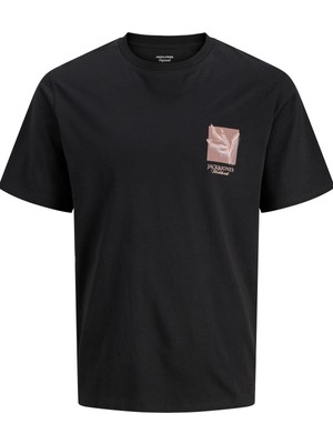 Jack & Jones Originals Erkek Tişört Göğüs Baskılı Kısa Kollu Bisiklet Yaka2.