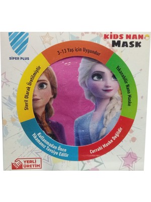 Polybotum Çocuk Oyun Maskesi Frozen Elsa Anna Temalı Renkli Kostüm 3-13 Yaş