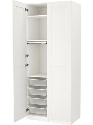 IKEA Beyaz Modern Kapaklı Gardırop