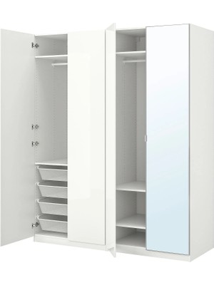 IKEA Beyaz Modern Kapaklı Gardırop