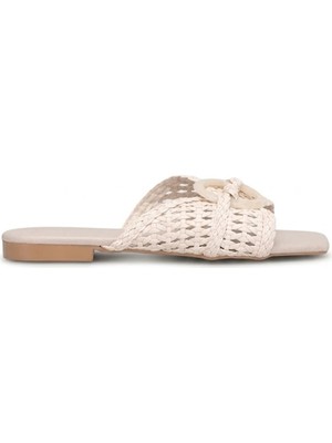 Ayakkabı Fuarı Elit PM543 K951 Kadın Düz Terlik Ten