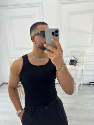 Elku Moda Yumuşak Dokulu Ter Emici Spor Atlet  Pamuk Slim Fit Fitilli ve Şık Spor Atlet