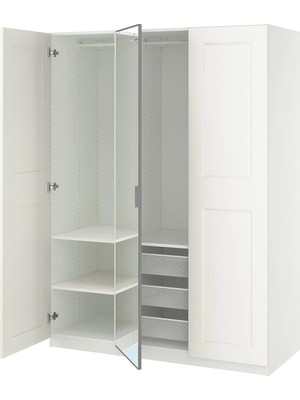 IKEA Beyaz Geniş Kapaklı Gardırop