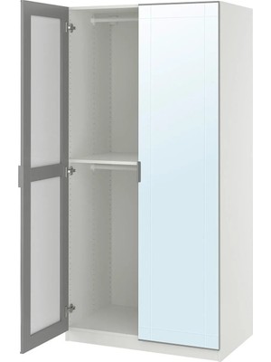 IKEA Beyaz Sağlam Kapaklı Gardırop