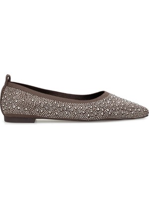 Ayakkabı Fuarı Elit PM386 K4205 Kadın Taşlı Babet Kahverengi