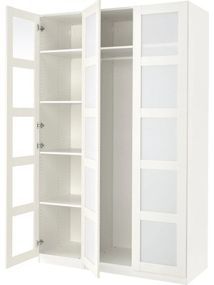 IKEA Beyaz Şık Kapaklı Gardırop