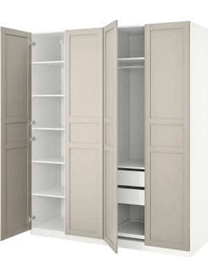 IKEA Beyaz Geniş Kapaklı Gardırop