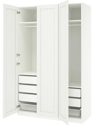 IKEA Beyaz Şık Kapaklı Gardırop