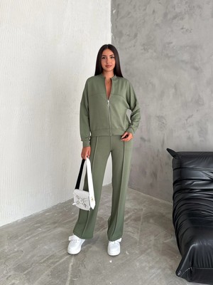 Kadın Kolej Yaka Çimalı Modal Eşofman Takımı