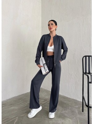 Kadın Kolej Yaka Çimalı Modal Eşofman Takımı