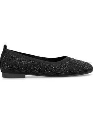 Ayakkabı Fuarı Elit PM3864110 Kadın Taşlı Babet Siyah