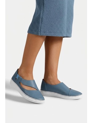 Ayakkabı Fuarı Elit 26YSLNVT01C Kadın Hakiki Deri Casual Ayakkabı Mavi