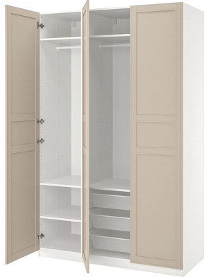 IKEA Beyaz Şık Kapaklı Gardırop
