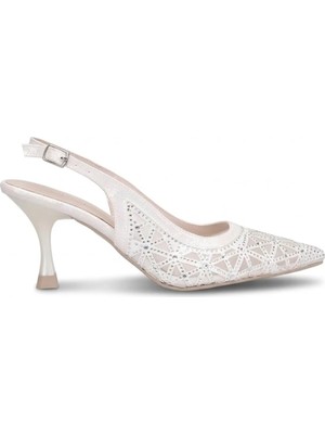 Beety 26BY151.226T Kadın Taşlı Klasik Topuklu Ayakkabı Sedef