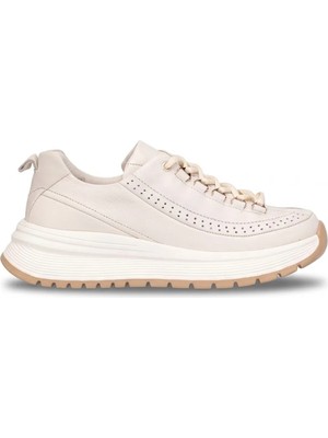 Mammamia D26YA-3905 Kadın Hakiki Deri Casual Ayakkabı Krem