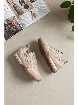 Ayakkabı Fuarı Elit BTFLRPRS-211 Kadın Klasik Sneaker Bej