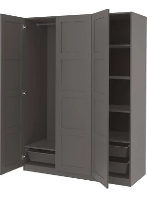 IKEA Koyu Gri Sağlam Kapaklı Gardırop