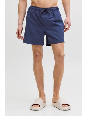 Jack & Jones Jpstmauı Tropic Erkek Deniz Şortu Regular Fit Siyah Mayo Şort