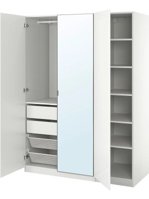 IKEA Beyaz Geniş Kapaklı Gardırop