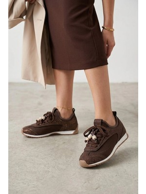 Ayakkabı Fuarı Elit BTFLRPR-S208-1 Kadın Klasik Sneaker Kahverengi