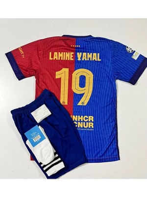 F.c B.a.r.c.e.l.o.n.a 2024/25 Lamine Yamal Iç Saha Parçalı Çocuk Forması 3'lü Set