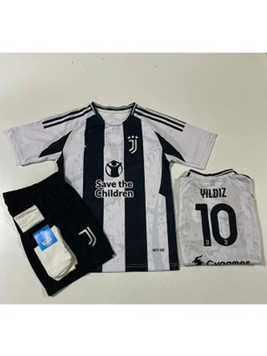 Juventuss 2024/25 Yeni Sezon Kenan Yıldız Iç Saha Çocuk Forması 4'lü Set (10)