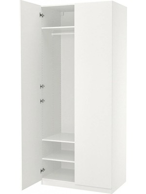 IKEA Beyaz Modern Kapaklı Gardırop