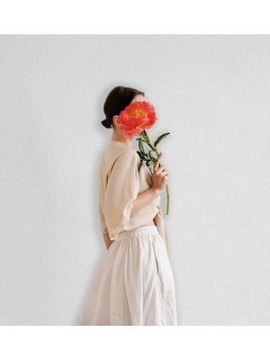 Adawall Muse Koleksiyonu 25104-1 Beyaz Keten Efektli Modern Duvar Kağıdı 1.06X15.6M, 16.5m²