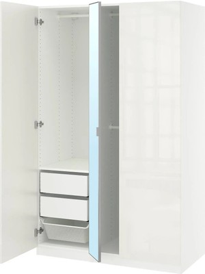 IKEA Beyaz Sağlam Kapaklı Gardırop