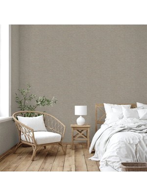 Adawall Muse Koleksiyonu 25106-3 Bej Textile Dokulu Duvar Kağıdı 1.06X15.6M, 16.5m²