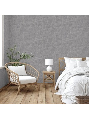 Adawall Muse Koleksiyonu 25101-7 Gri Dokulu Silinebilir Nonwoven Vinil Duvar Kağıdı 1.06X15.6M - 16.5m²