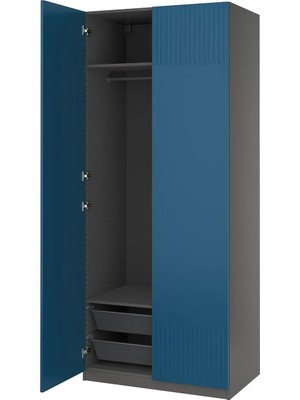 IKEA Koyu Gri Fonksiyonel Kapaklı Gardırop