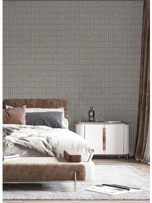 Adawall Muse Koleksiyonu 25102-4 Taş Gri Dokulu Silinebilir Nonwoven Vinil Duvar Kağıdı 1.06X15.6M, 16.5m²