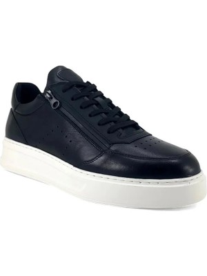 Libero 5576 Günlük Casual Erkek Deri Ayakkabı-Siyah.beyaz