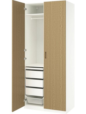 IKEA Beyaz Geniş Kapaklı Gardırop