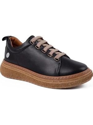 Mammamia 7750 Hakiki Deri Günlük Kadın Ayakkabı-Siyah