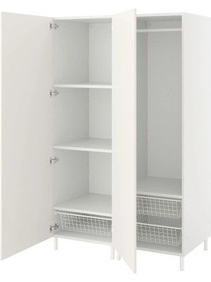 IKEA Beyaz Sağlam Kapaklı Gardırop