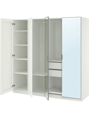 IKEA Beyaz Modern Kapaklı Gardırop