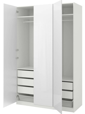 IKEA Beyaz Sağlam Kapaklı Gardırop