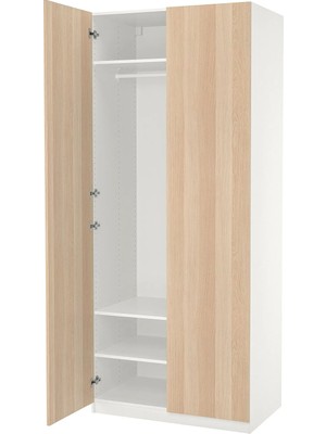 IKEA Beyaz Sağlam Kapaklı Gardırop