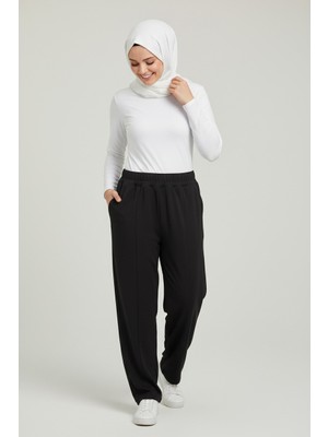 Ece Giyim Kadın Beli Lastikli Cepli Ince Yazlık Pantolon