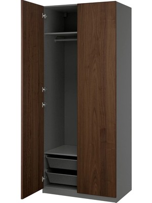 IKEA Koyu Gri Fonksiyonel Kapaklı Gardırop