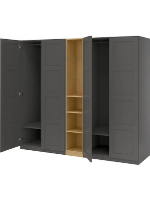 IKEA Koyu Gri Geniş Kapaklı Gardırop