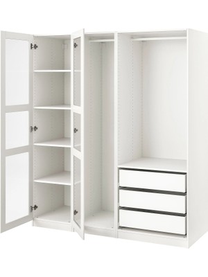 IKEA Beyaz Şık Kapaklı Gardırop