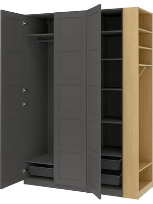 IKEA Koyu Gri Sağlam Kapaklı Gardırop