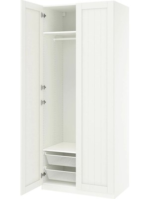IKEA Beyaz Sağlam Kapaklı Gardırop