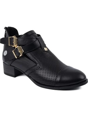 Mammamia 7420 Hakiki Deri Günlük Kadın Ayakkabı-Siyah