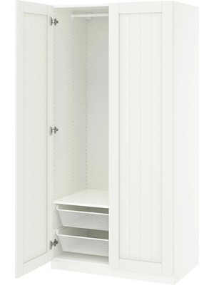 IKEA Beyaz Şık Kapaklı Gardırop